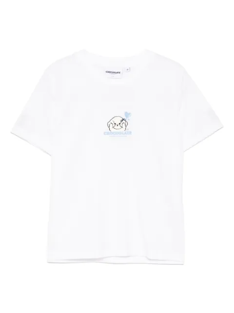 CHOCOOLATE logo-embroidered T-shirt White TEL1947XU