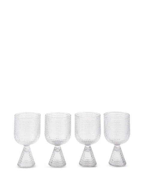POLSPOTTEN Rooftop textured wine glasses (set of four) White 140230218