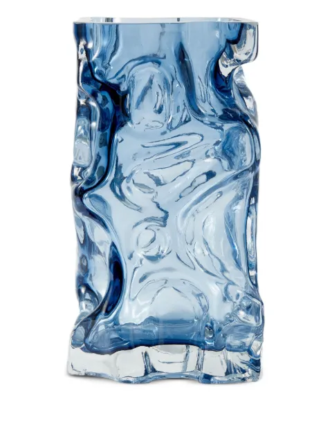 POLSPOTTEN Ice sculptural glass vase (29cm x 16cm x 15cm) Blue 140205471