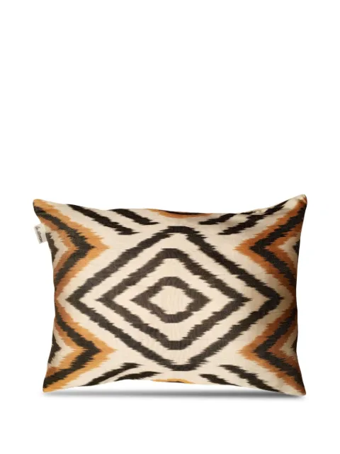 Les-Ottomans Ikat geometric patterned cushion Brown S35240X50S
