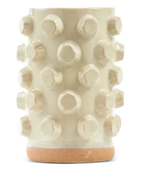 POLSPOTTEN Structure textured ceramic vase Neutrals 240205050