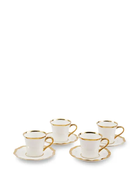 POLSPOTTEN Golden Finds coffee cups and saucers (set of four) White 230400631