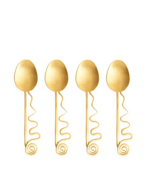 L'Objet Spirale cocktail spoon set (set of four) Gold CU42