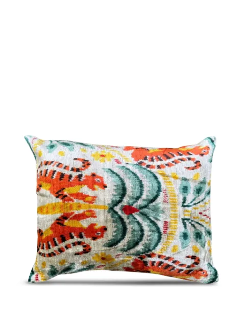 Les-Ottomans tiger-embellished decorative cushion Grey V75340X50S