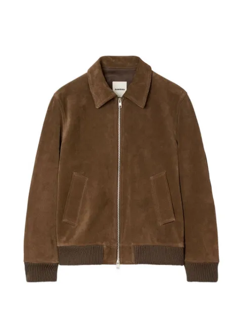 SANDRO quilted zip jacket Brown SHPBL01224