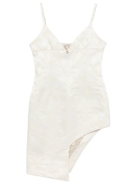 Coperni asymmetric floral-jacquard mini dress Neutrals COPR187F2033