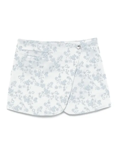 Coperni floral-jacquard wrap mini skirt Blue COPJ24F2033