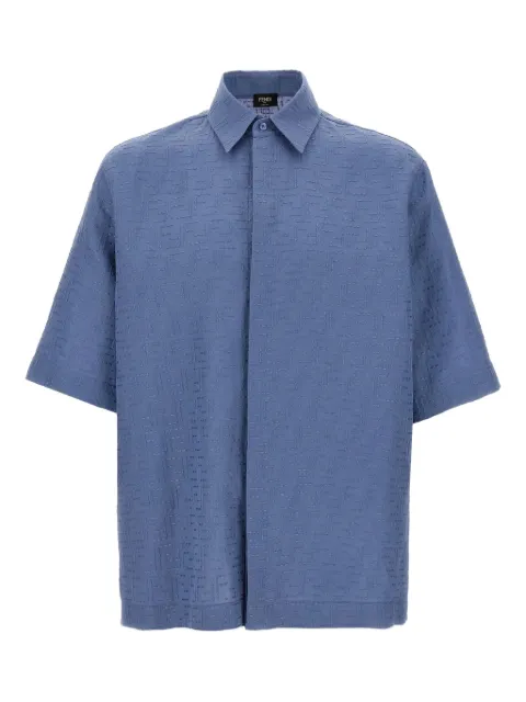 FENDI FF-motif short-sleeved shirt Blue FS1317AU6Y