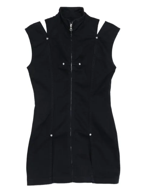 Jean Paul Gaultier zip-front sleeveless dress Blue 2504WDR080W049