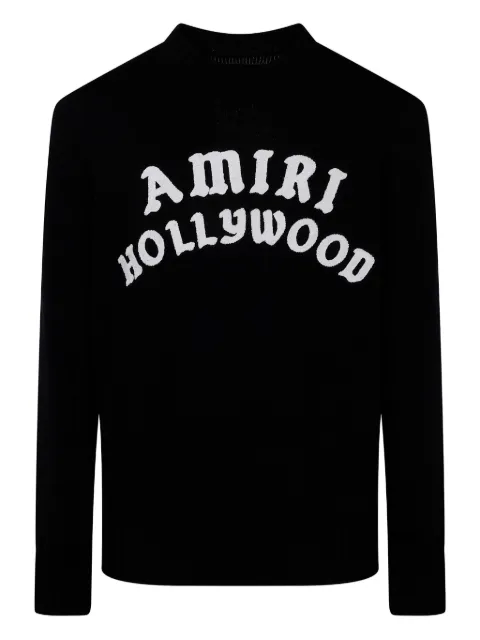 AMIRI Hollywood logo-embroidered knit sweater Black AMKNCW1094