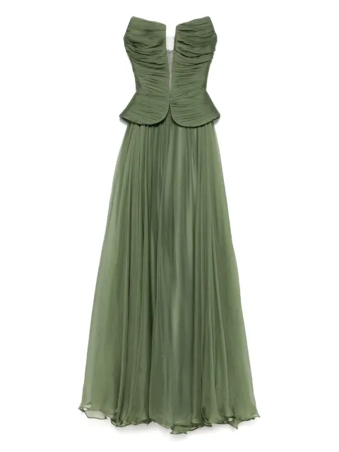 M.Marquise Claude gown Green CLAUDEKHAKI