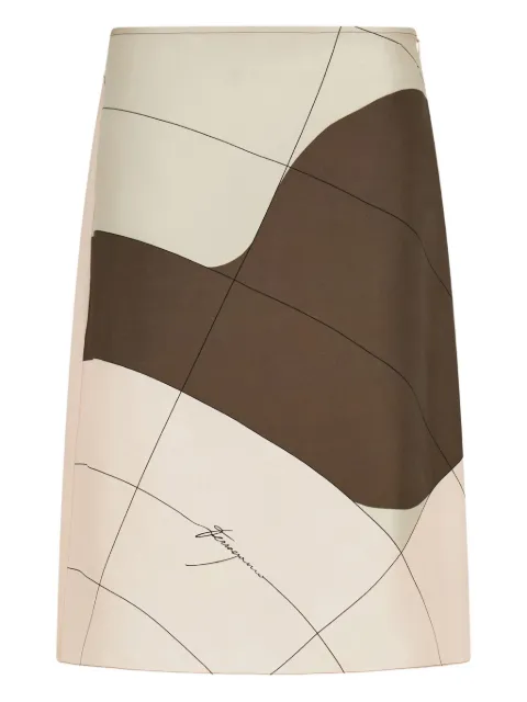 Ferragamo printed silk midi skirt Pink 783715