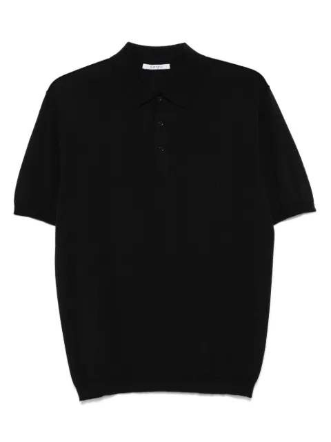 Kangra fine-ribbed polo shirt Black 100426