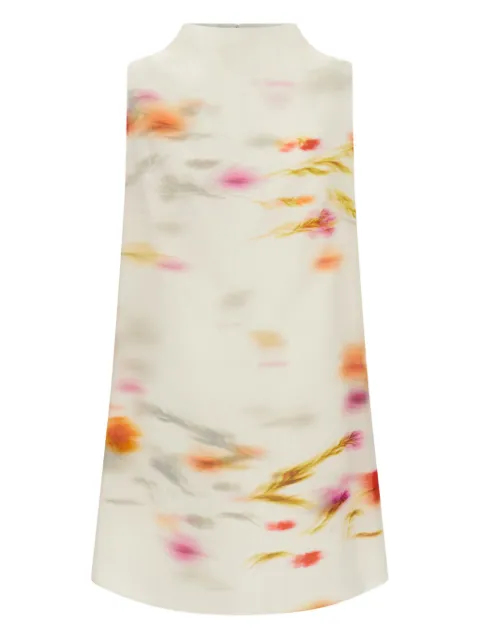 Ferragamo Blossom-print mini dress White 781220