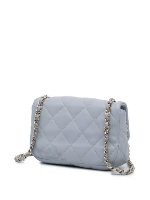 CHANEL Pre-Owned 2021-2024 Mini Calfskin Chain Around Flap crossbody bag Grey CPUNBDTPQ7Z6D323