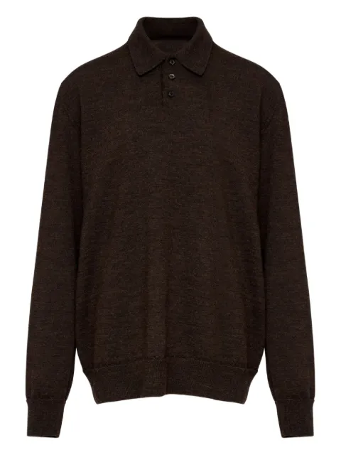 Maison Margiela elbow-patch wool polo shirt Brown S50GL0061M13098