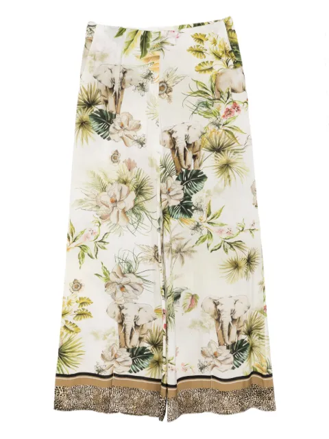 Elie Saab savannah-print chiffon pants White P0126PS25SI001