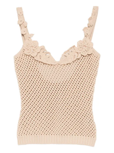 Elie Saab mesh-embellished top Neutrals TO153ES25CK005