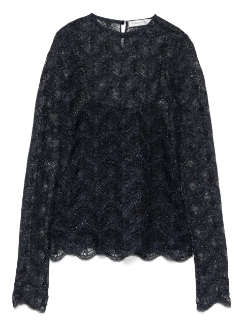 Christian Dior Pre-Owned 2016 lace blouse Blue HOLADIO481