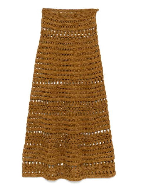 Elie Saab crochet midi skirt Brown SK149NS25CK003