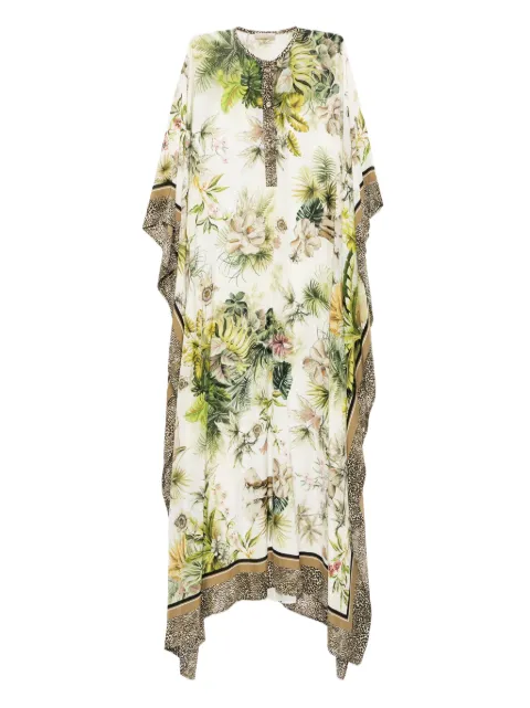 Elie Saab savannah-print chiffon kaftan Green D0715PS25SI001