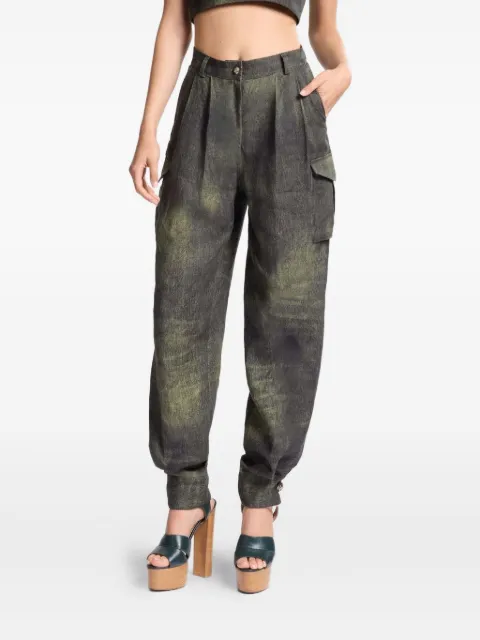 Elie Saab pleated cargo-pattern trousers Green P0109PS25LI002