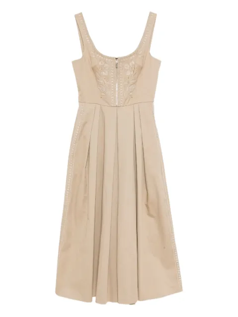 Elie Saab embroidered gabardine dress Grey D0558ES25GA002