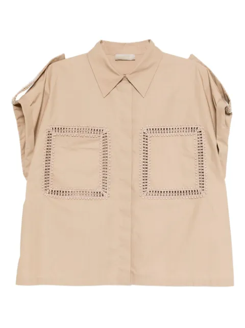 Elie Saab trim-embellished poplin shirt Neutrals SH092NS25PO009