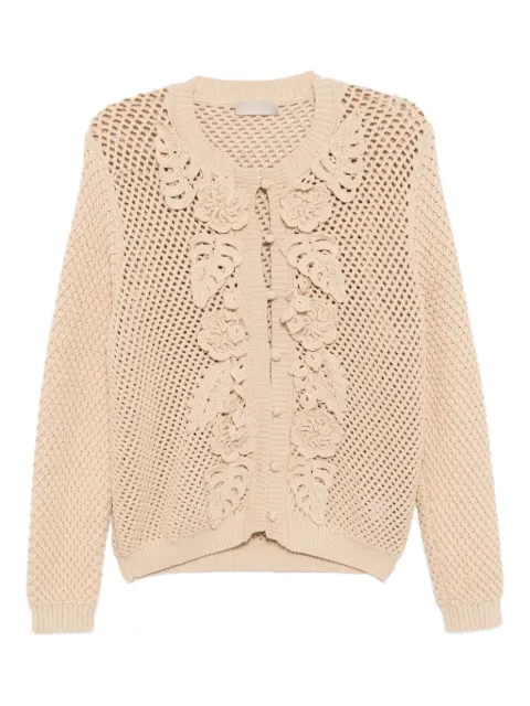 Elie Saab crochet-knit cardigan Neutrals J0125ES25CK005