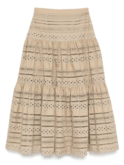 Elie Saab embroidered midi skirt Neutrals SK141NS25COE09