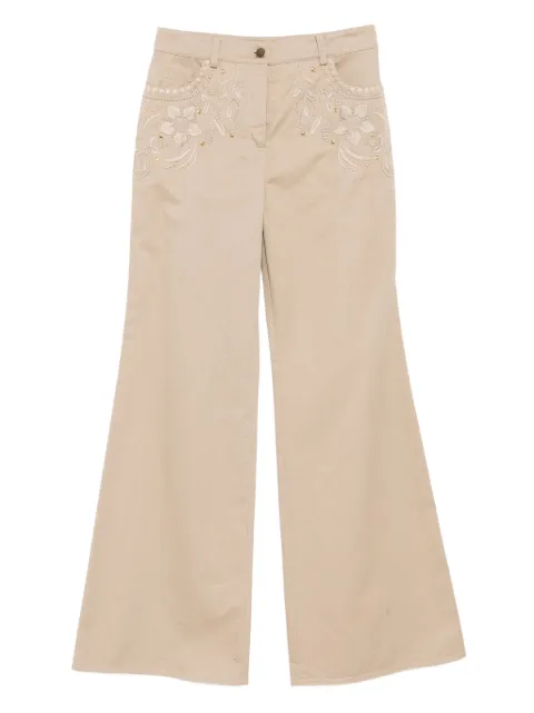 Elie Saab embroidered gabardine pants Grey P0099NS25GA002