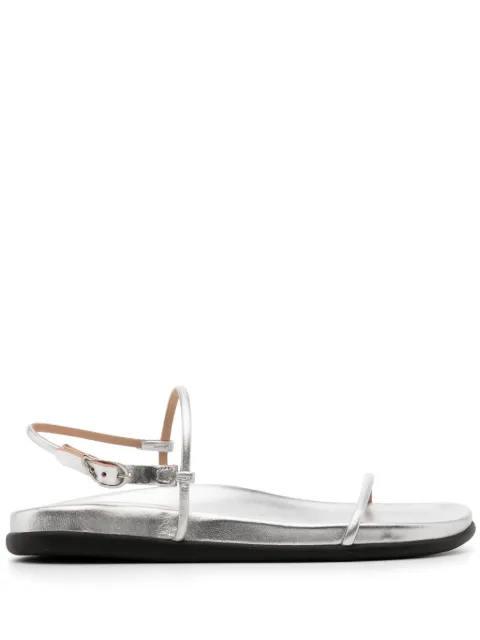 Ancient Greek Sandals Semystra leather flat sandals Silver 124791047