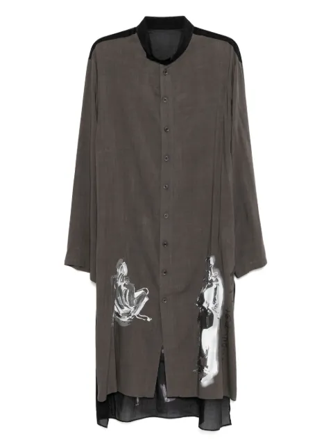 Yohji Yamamoto message-print shirt Black HPB92840
