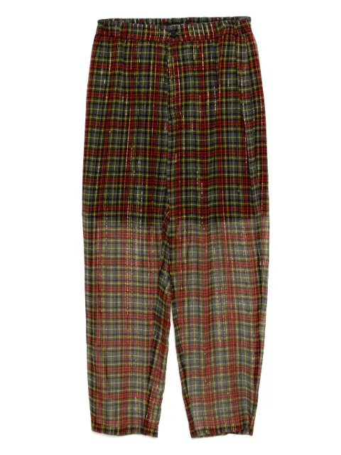 Undercover plaid-check trousers Grey UC1E1507