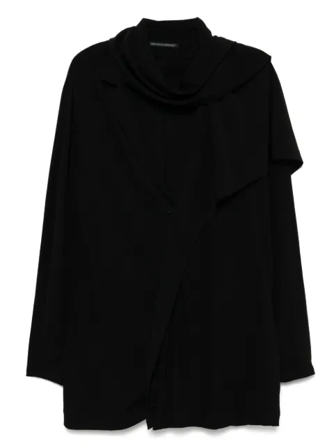 Yohji Yamamoto scarf-collar blazer Black FPJ61800