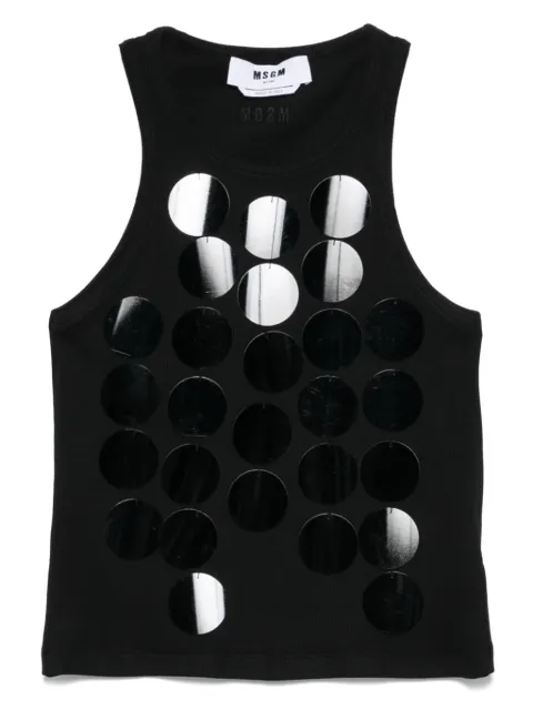 MSGM sequin-embellished tank top Black 3842MDT81257120
