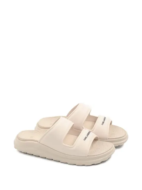Karl Lagerfeld logo-print slides Neutrals KL77005VT1
