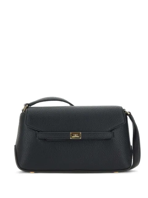 Elisabetta Franchi logo-plaque leather shoulder bag Black BS01A51E2