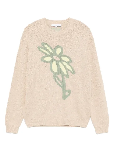 Maison Kitsuné Abstract Daisy intarsia jumper Neutrals OM00811KT1138