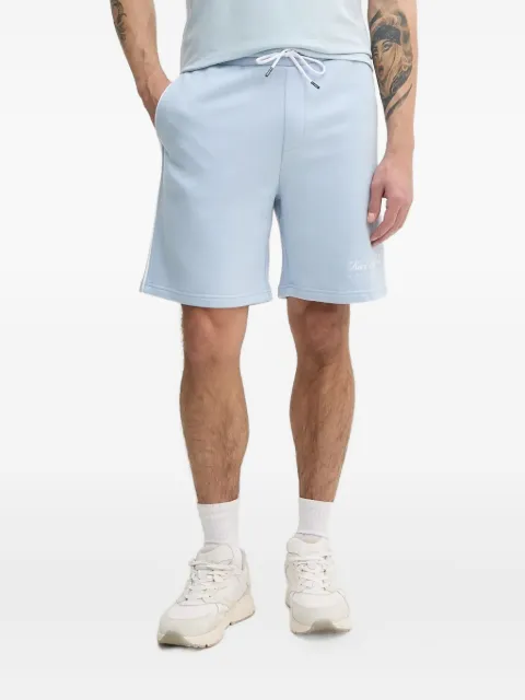 Karl Lagerfeld logo-embroidered side-striped shorts Blue A2M44002