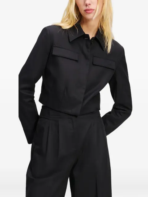 Karl Lagerfeld pocket-detail cropped jacket Black A2W14006999