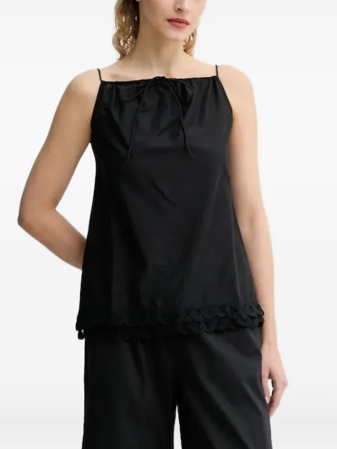 By Malene Birger lace-trimmed drawstring top Black 103096