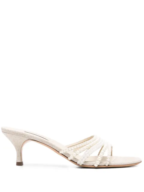 Casadei 70mm pearl-embellished sandals Neutrals 1M477J0501C2784