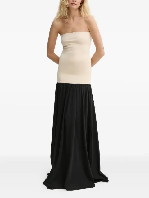 By Malene Birger strapless gathered-hem dress Black Q72460001