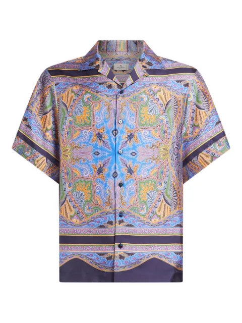 ETRO twill shirt with placed Paisley print Purple MRIC0013AKA61
