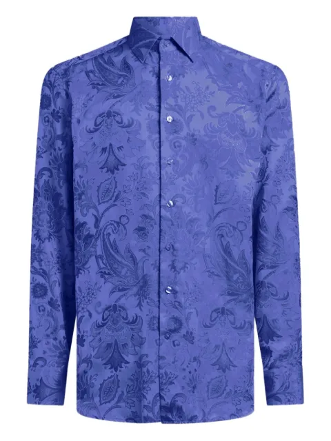 ETRO cotton jacquard shirt Blue MRIB000199TJ589