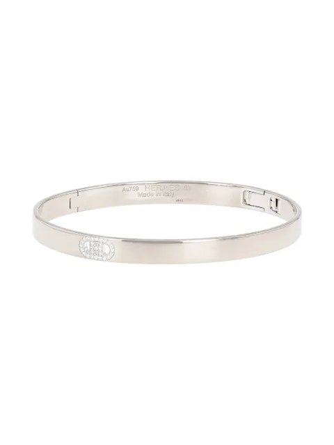 Hermès Pre-Owned white gold H d'ancre diamond bracelet Silver 417687