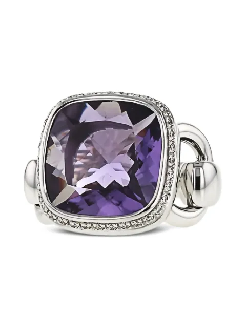 Poiray 2010s white gold Indrani diamond and amethyst ring Silver 399834