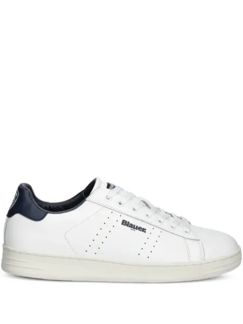 Blauer perforated leather sneakers White S5GRANT01LEA