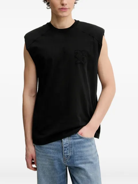 BLUEMARBLE embroidered shoulder-detail vest Black TS55JE39AA25